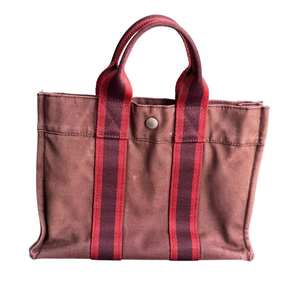 Authentic Vintage Hermes Canvas Herline PM‎ Small Tote - Picture 2 of 16
